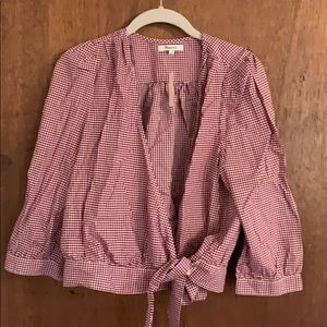 Madewell Women’s plaid 3/4th sleeve shirt